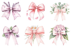 Floral Pink Bow Clipart - CraftNest - Digital Crafting and Art