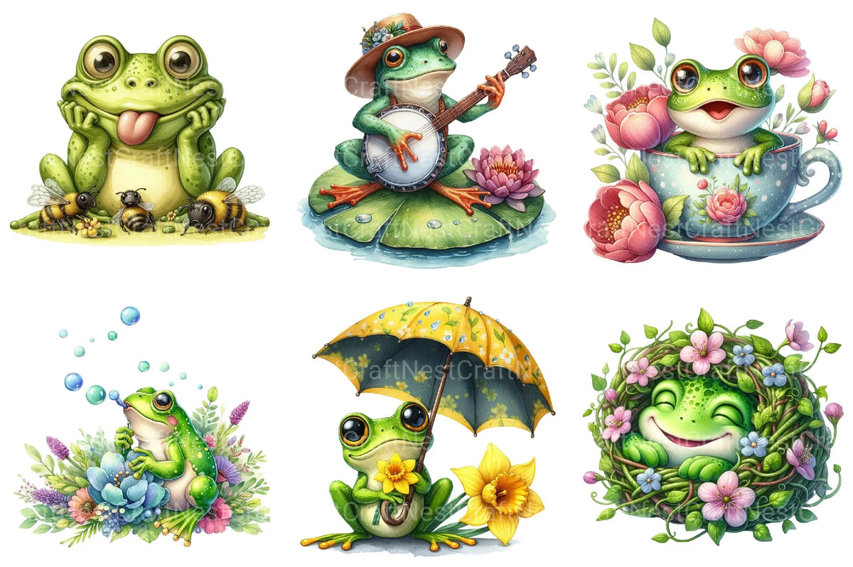 Spring Frog Drawing Spring Funny Frog Clipart