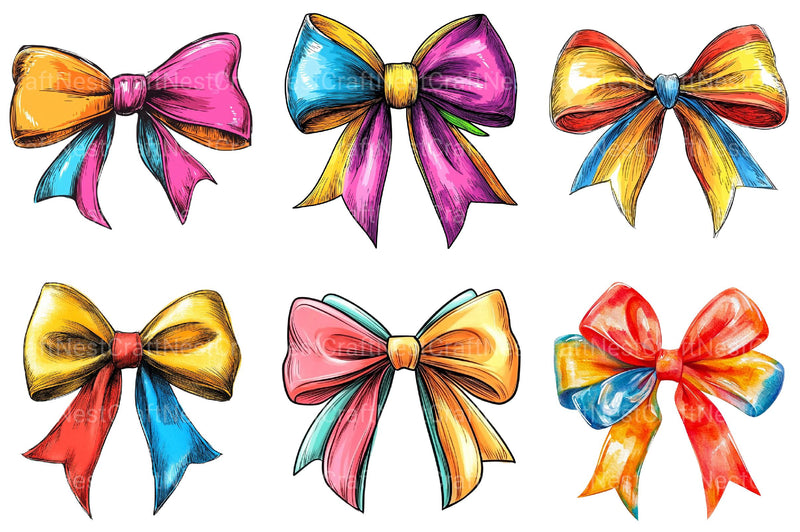 4th of July Bows Clipart - CraftNest - Digital Crafting and Art