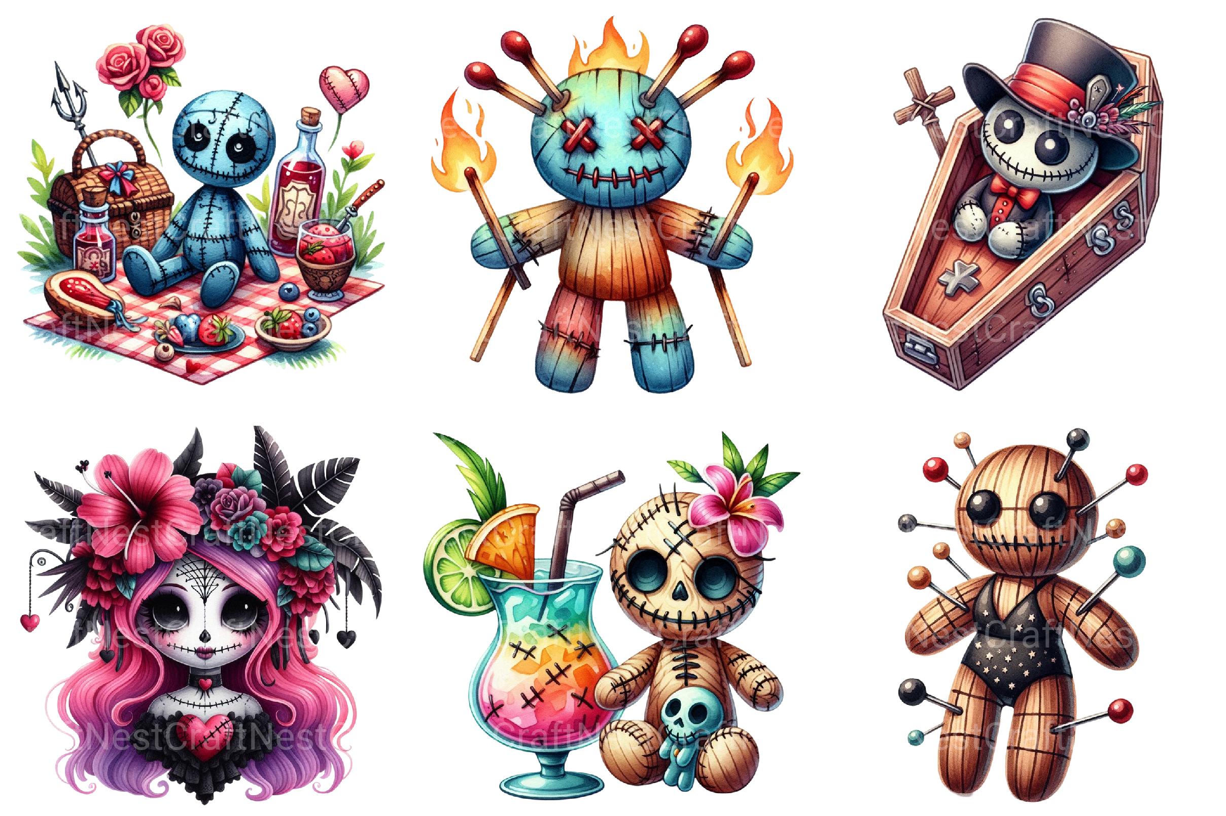 Summer Gothic Voodoo Doll Clipart - CraftNest - Digital Crafting and Art