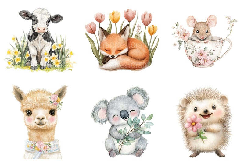 Spring Baby Animals Clipart 1 - CraftNest - Digital Crafting and Art