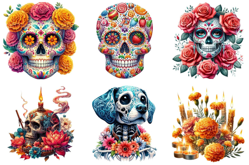 Day of the Dead Clipart - CraftNest - Digital Crafting and Art