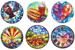 4th of July Stained Glass Clipart - CraftNest - Digital Crafting and Art