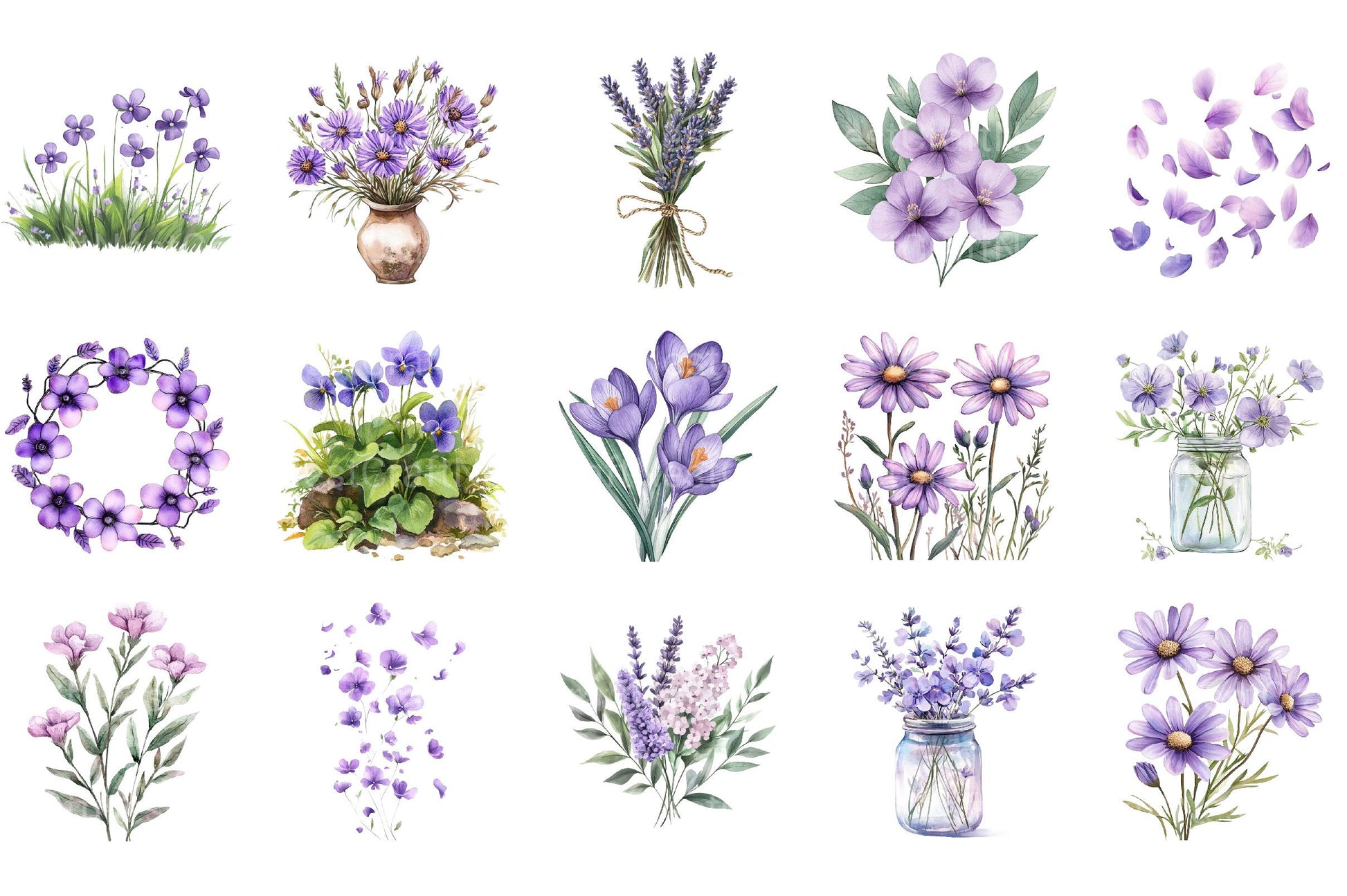 Purple Spring Clipart - CraftNest - Digital Crafting and Art
