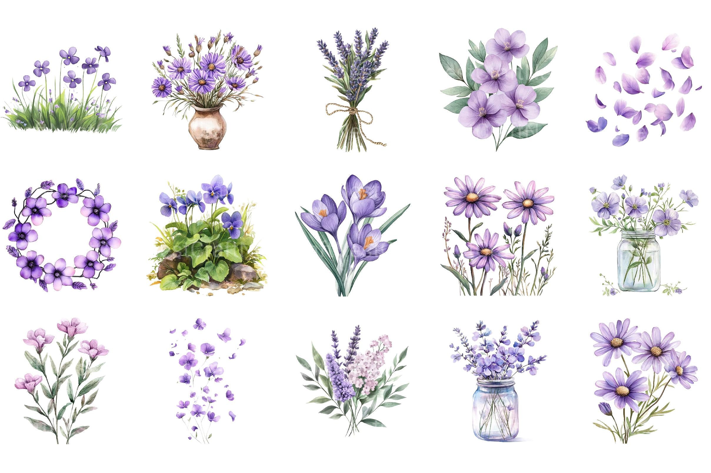 Purple Spring Clipart - CraftNest - Digital Crafting and Art