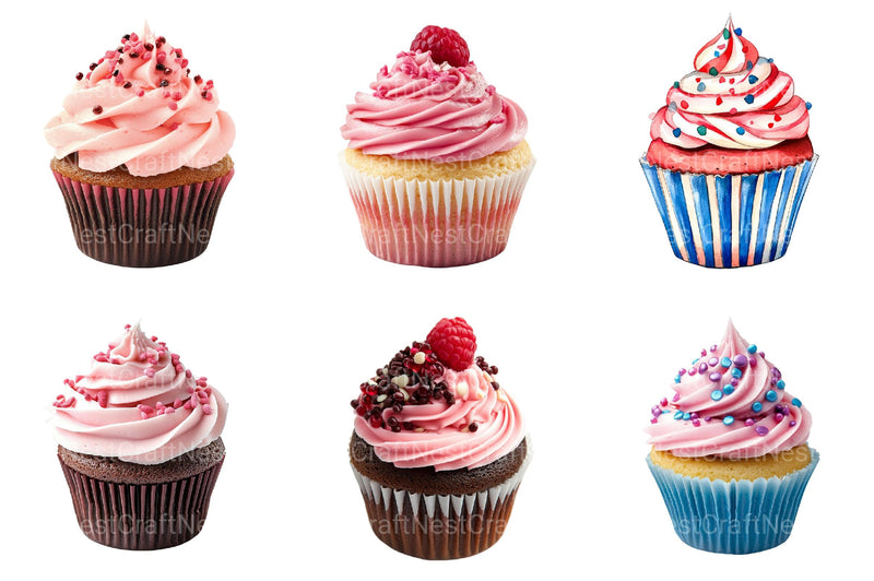 4th of July Cupcake Clipart - CraftNest - Digital Crafting and Art
