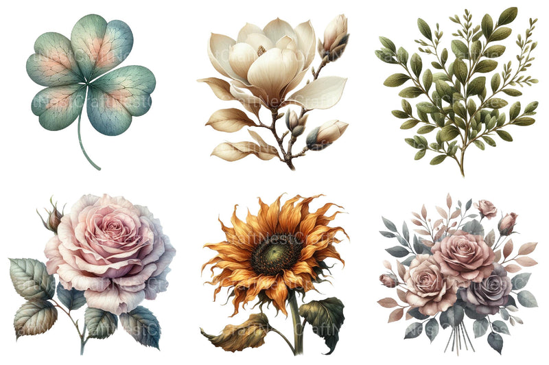 Vintage Botanical Clipart - CraftNest - Digital Crafting and Art