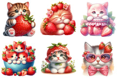Strawberry Cat Clipart 1 - CraftNest - Digital Crafting and Art