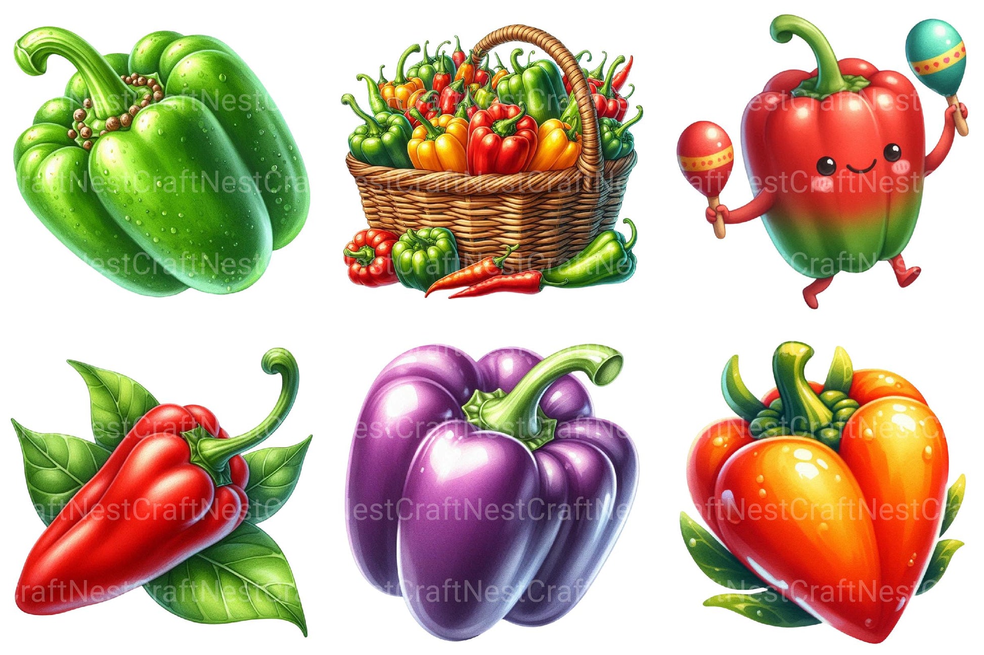 Pepper Clipart Bundle - CraftNest - Digital Crafting and Art