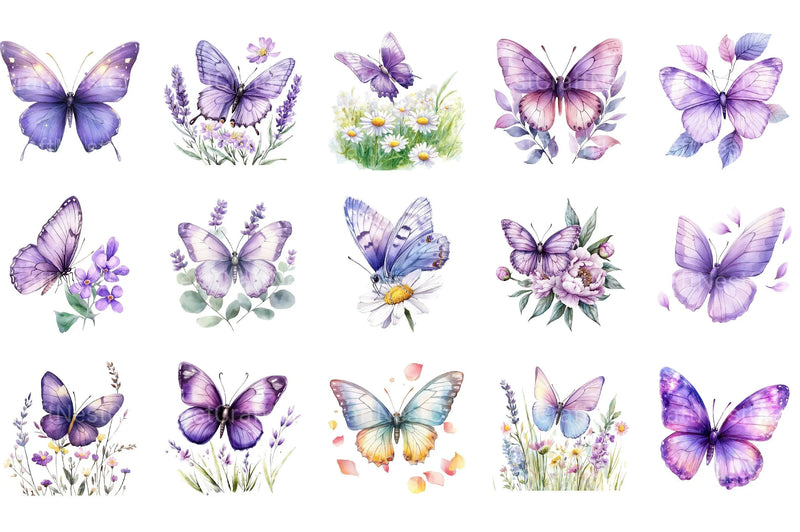Purple Spring Butterfly Clipart - CraftNest - Digital Crafting and Art