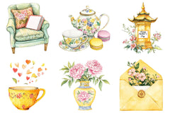 Yellow Chinoiserie Mother’s Day Clipart - CraftNest - Digital Crafting and Art