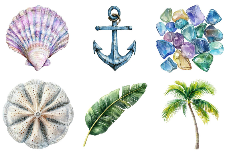 Coastal Serenity Clipart - CraftNest - Digital Crafting and Art