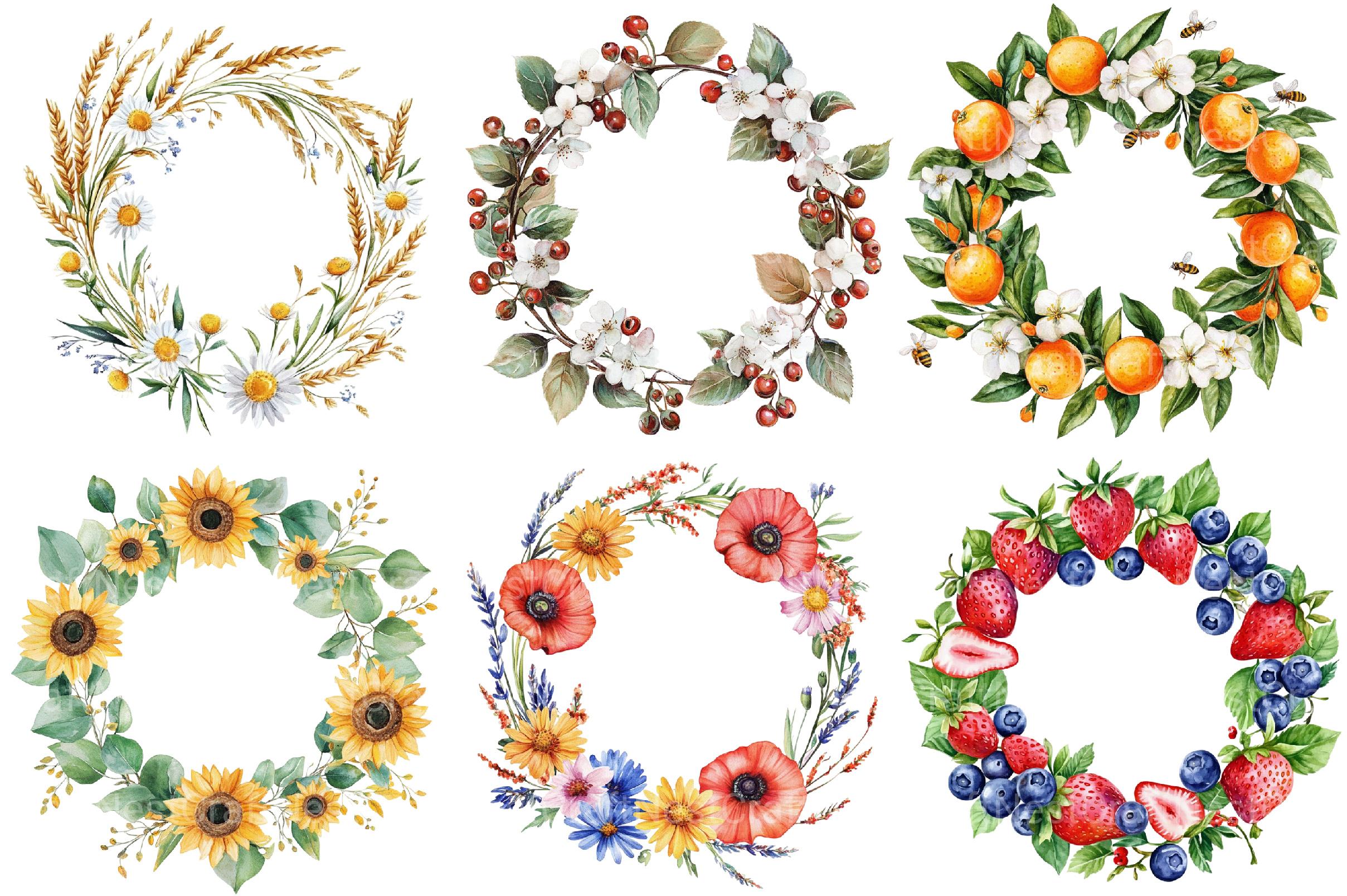 Summer Wreath Clipart - CraftNest - Digital Crafting and Art
