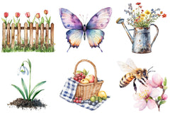 Spring Seasonal Elements Clipart - CraftNest - Digital Crafting and Art