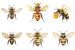 Cute Bee Clipart Bundle - CraftNest - Digital Crafting and Art