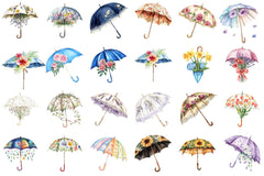 Spring Flowers Umbrella Clipart Bundle 1 - CraftNest - Digital Crafting and Art