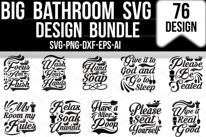 Big Bathroom SVG Bundle - CraftNest - Digital Crafting and Art