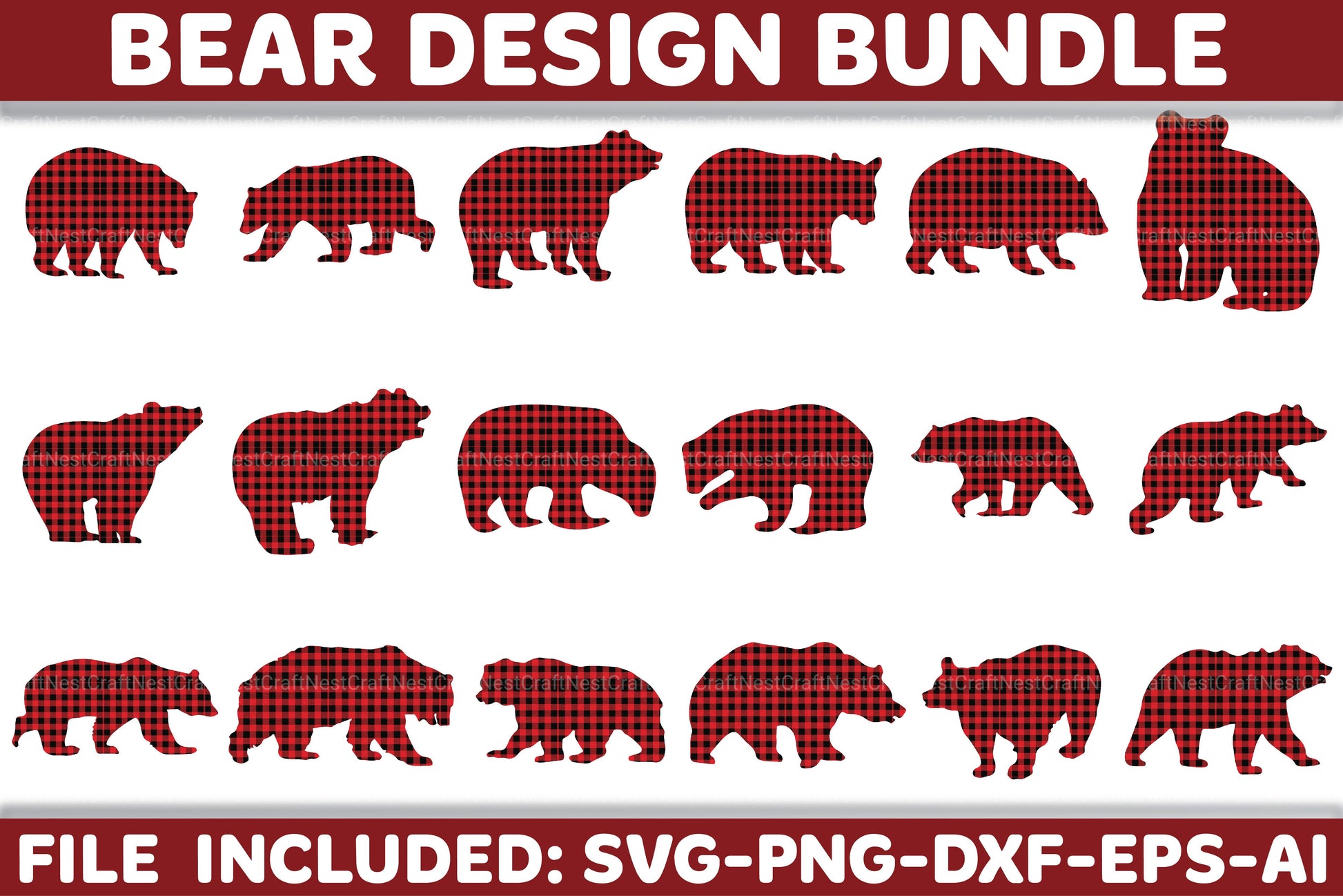 Bear SVG Bundle 2 - CraftNest - Digital Crafting and Art