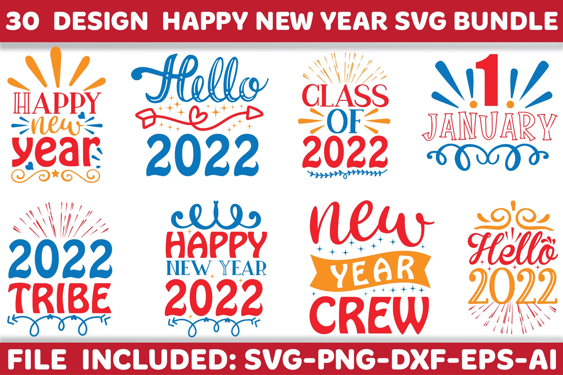 New Year SVG Bundle - CraftNest - Digital Crafting and Art