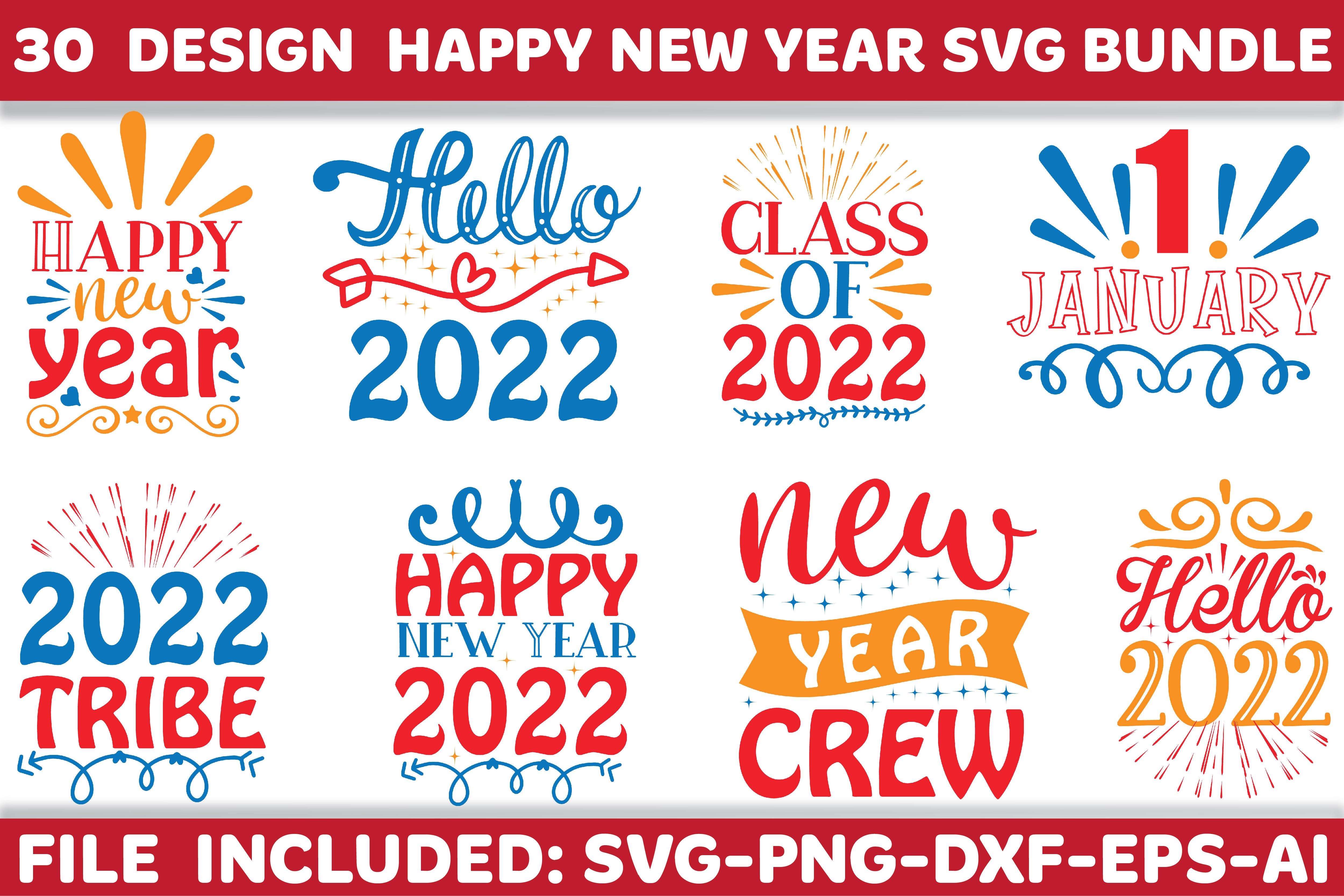 New Year SVG Bundle - CraftNest - Digital Crafting and Art