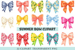 Summer Bow Clipart Bundle - CraftNest - Digital Crafting and Art