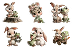 Bunnies and Frogs Clipart Bundle - CraftNest - Digital Crafting and Art