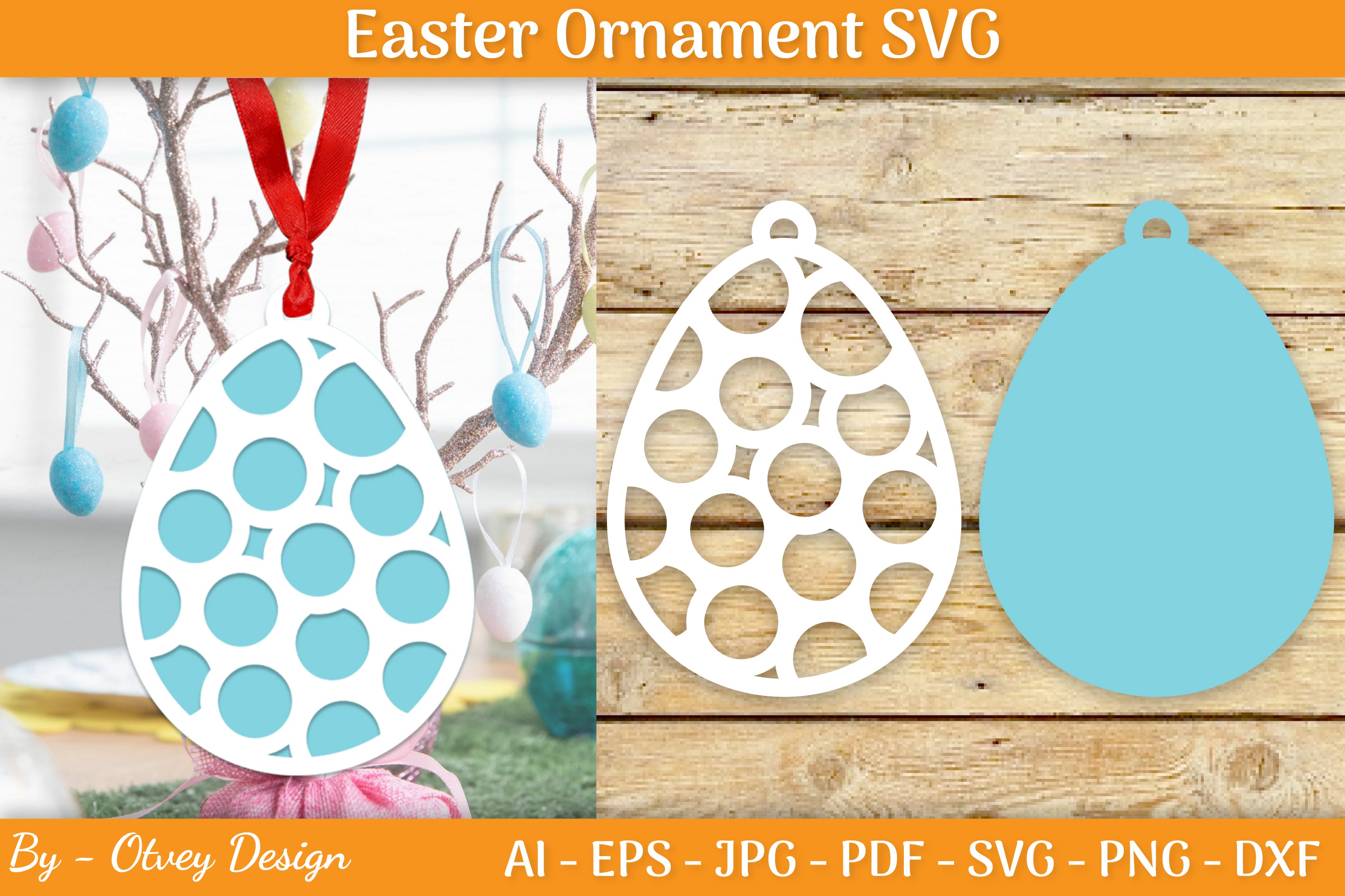 Bunny Easter Layered Ornaments SVG Bundle