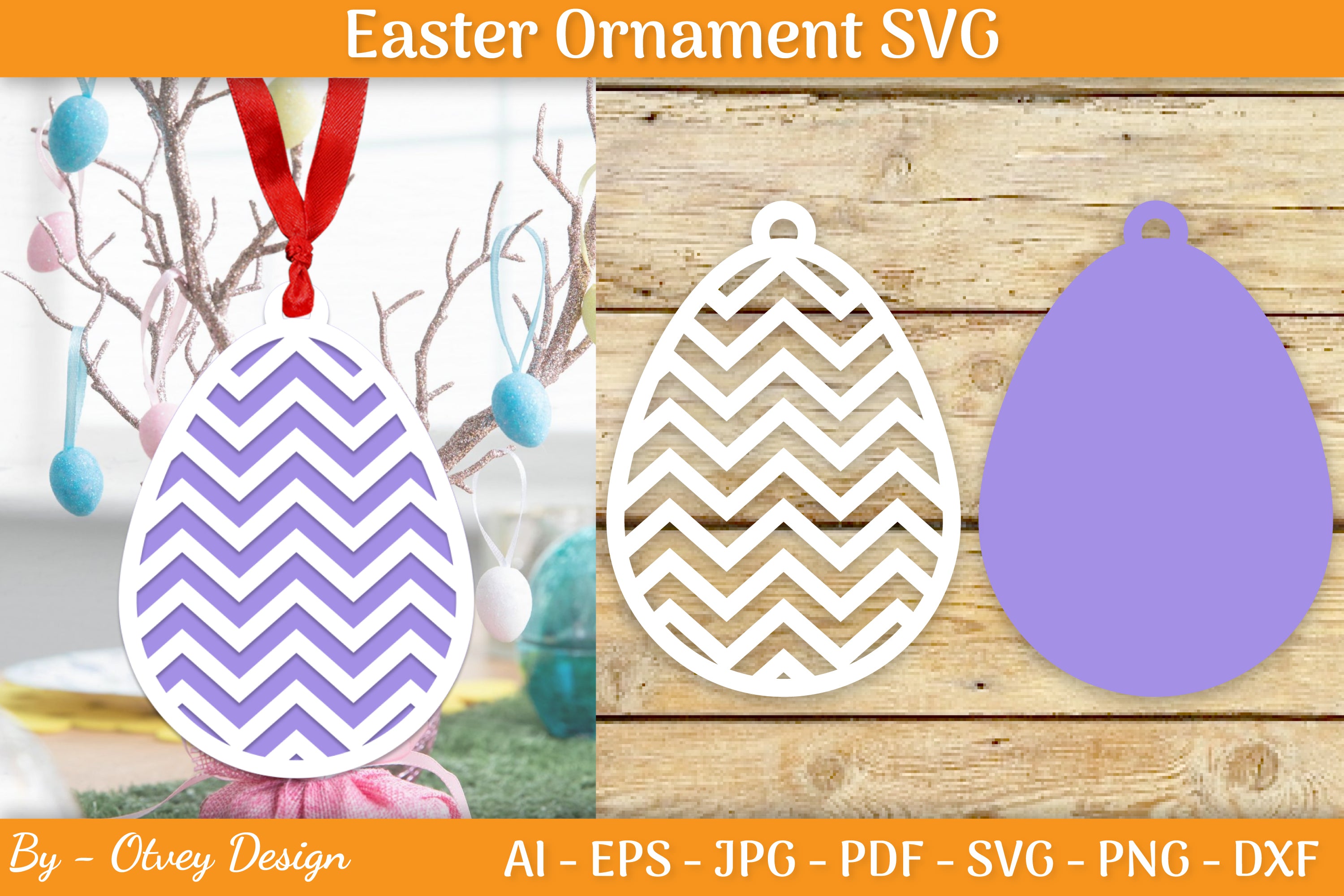 Bunny Easter Layered Ornaments SVG Bundle