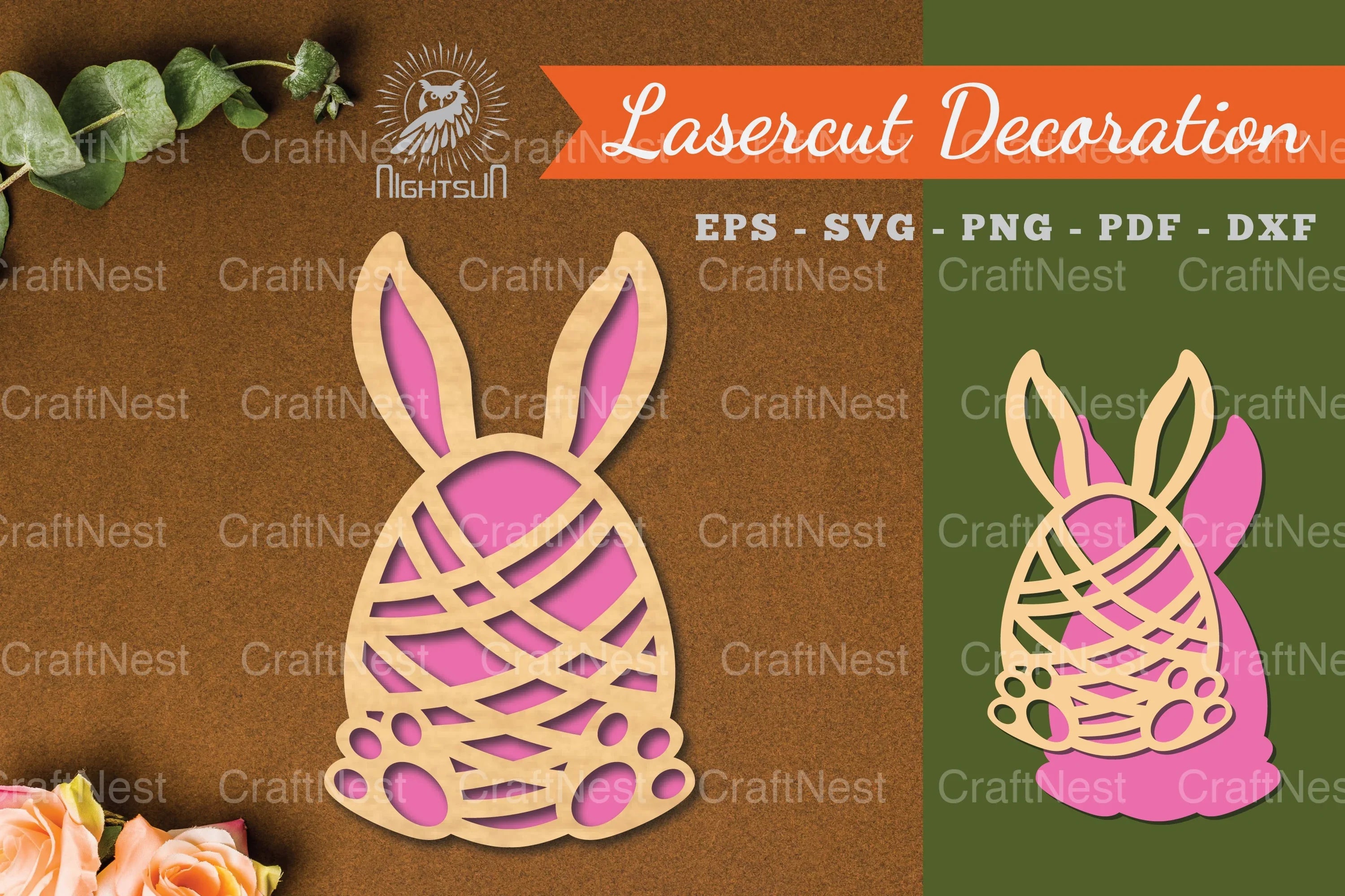 Bunny Egg Laser Cut Decoration Clipart Bundle - CraftNest - Digital Crafting and Art
