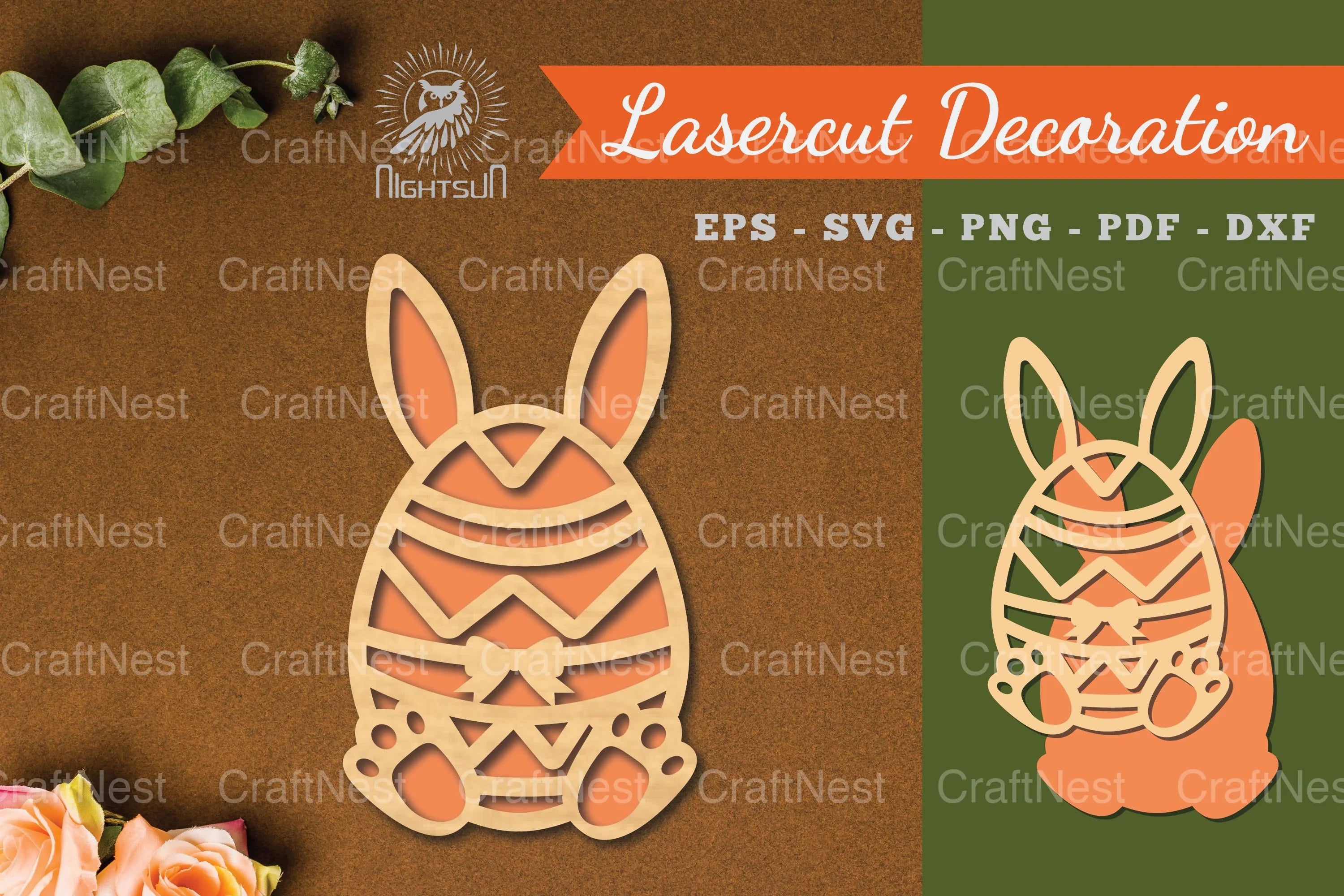 Bunny Egg Laser Cut Decoration Clipart Bundle - CraftNest - Digital Crafting and Art