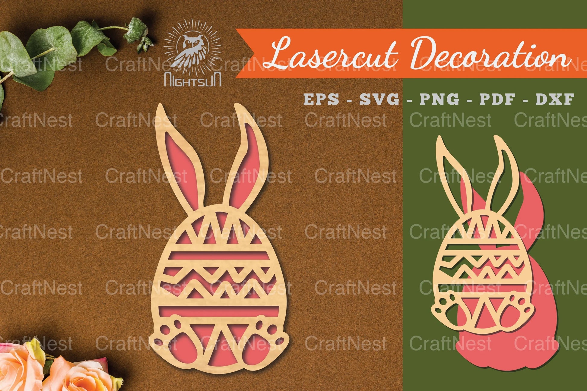 Bunny Egg Laser Cut Decoration Clipart Bundle - CraftNest - Digital Crafting and Art