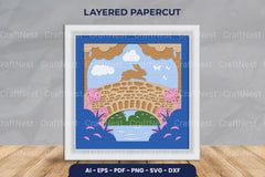 Bunny Layered Papercut SVG Bundle - CraftNest - Digital Crafting and Art