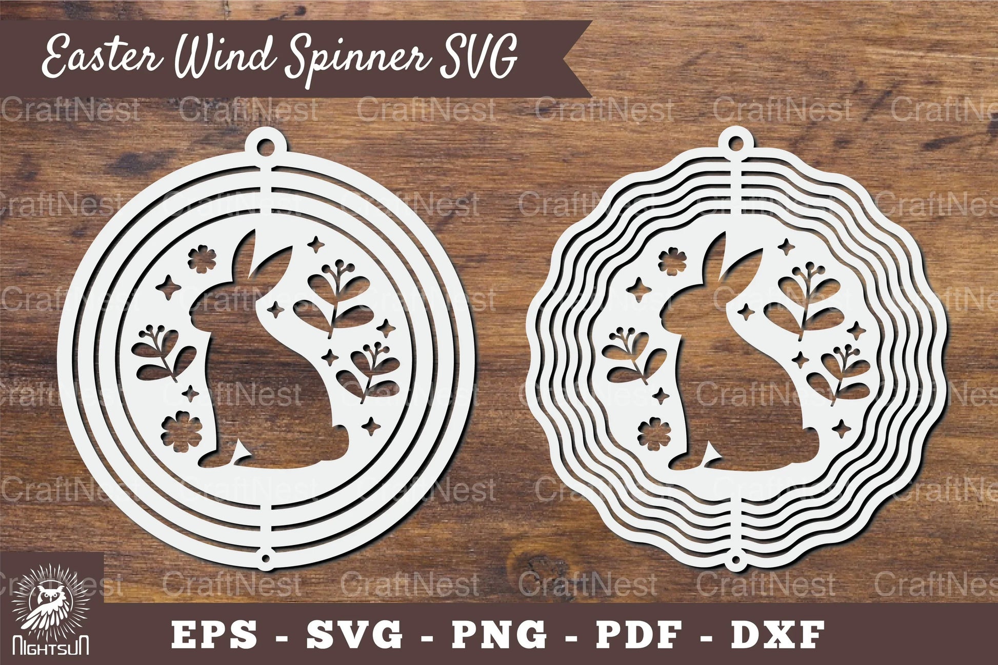 Bunny Wind Spinner SVG Bundle - CraftNest - Digital Crafting and Art