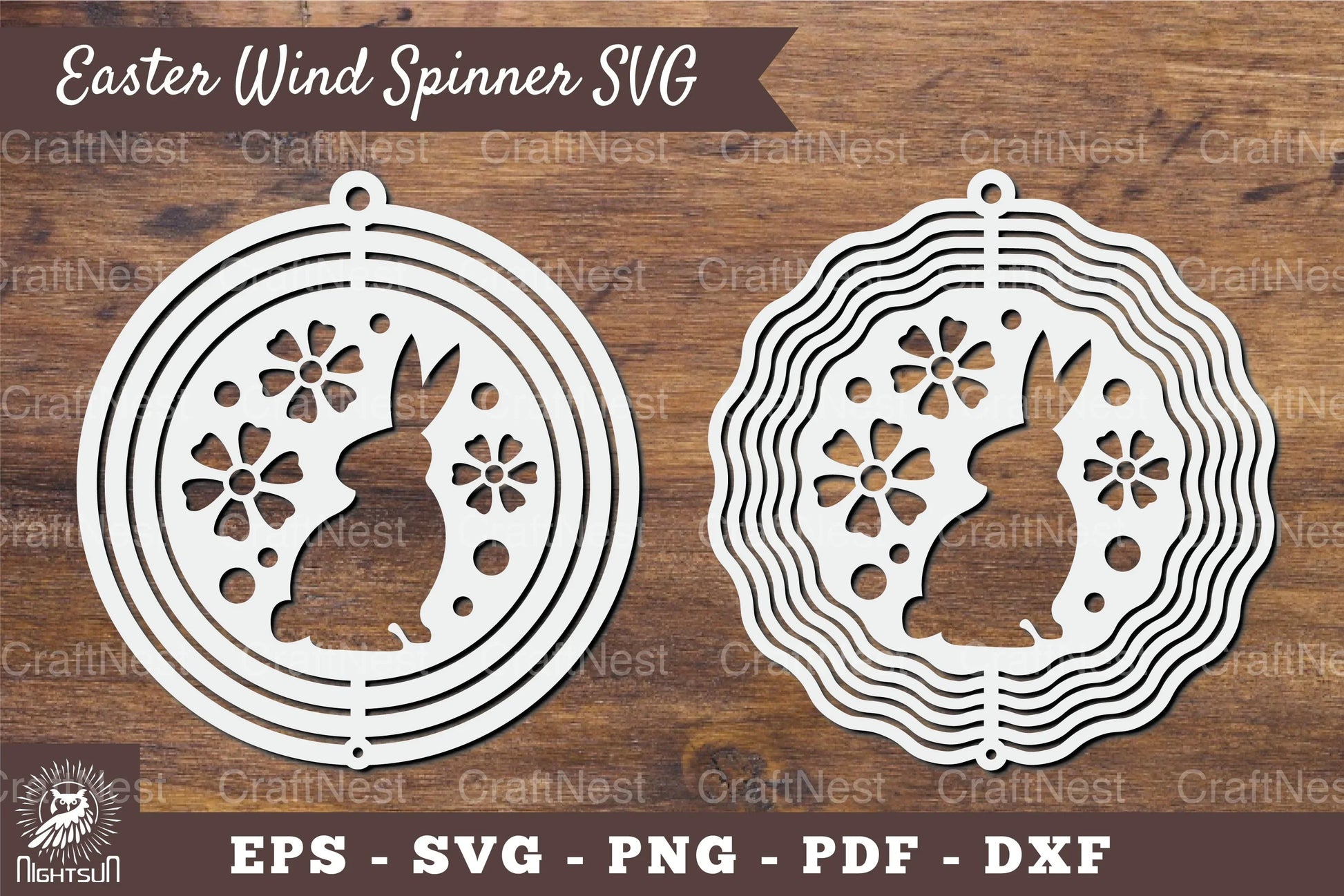 Bunny Wind Spinner SVG Bundle - CraftNest - Digital Crafting and Art
