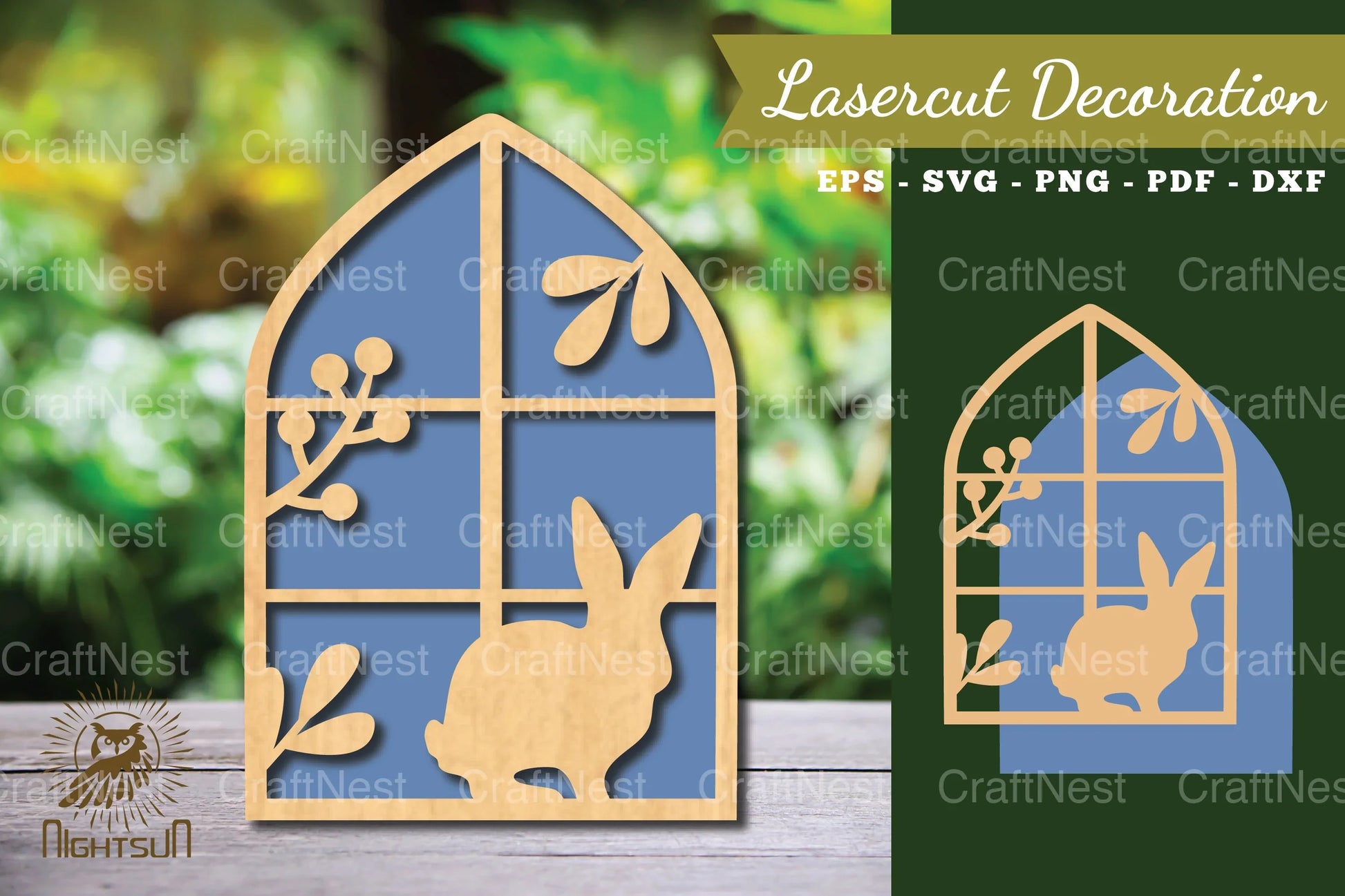 Bunny in the Window Laser Cut Decoration Clipart Bundle - CraftNest - Digital Crafting and Art