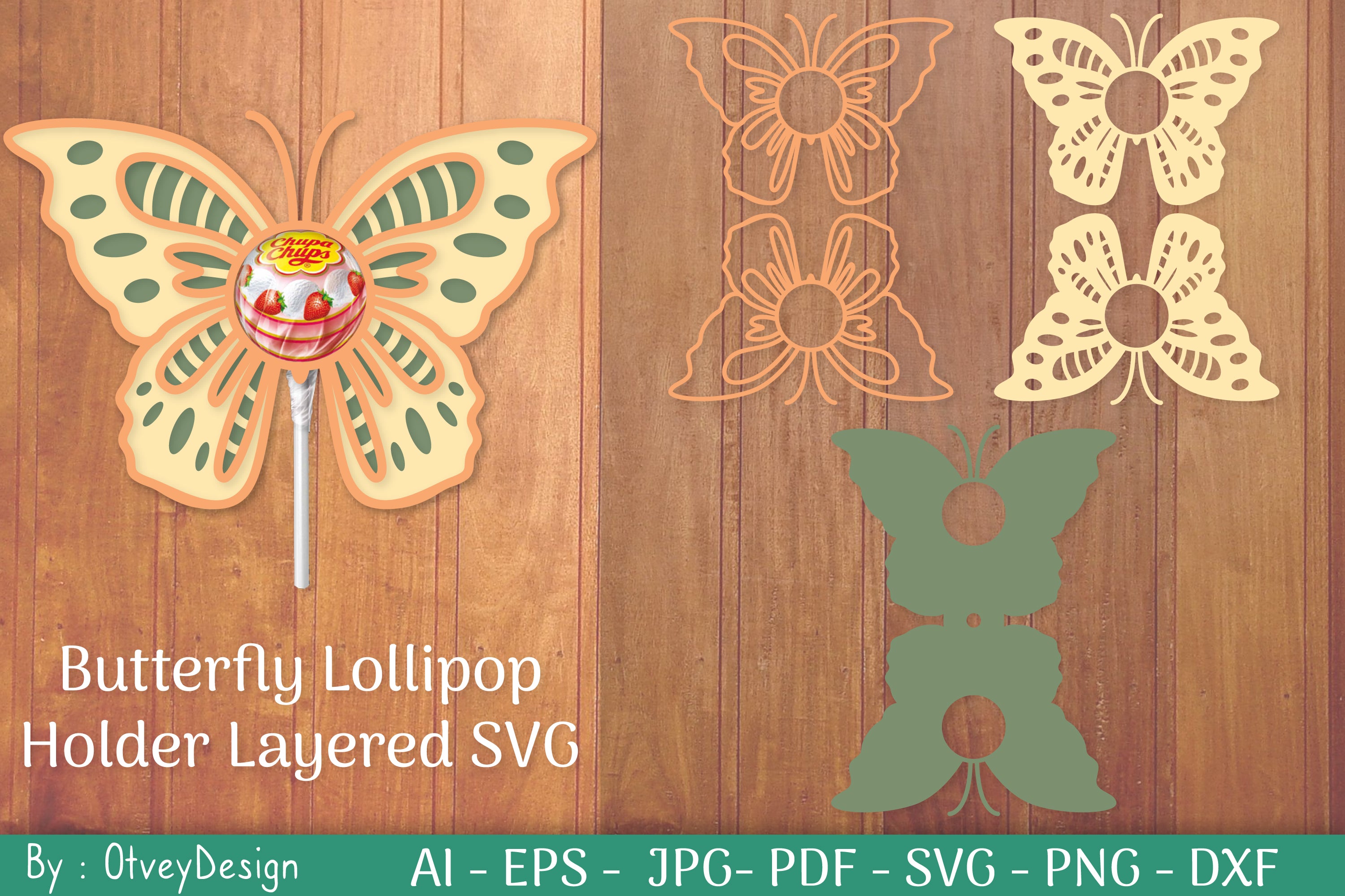 Butterfly Lollipop Holders SVG Bundle