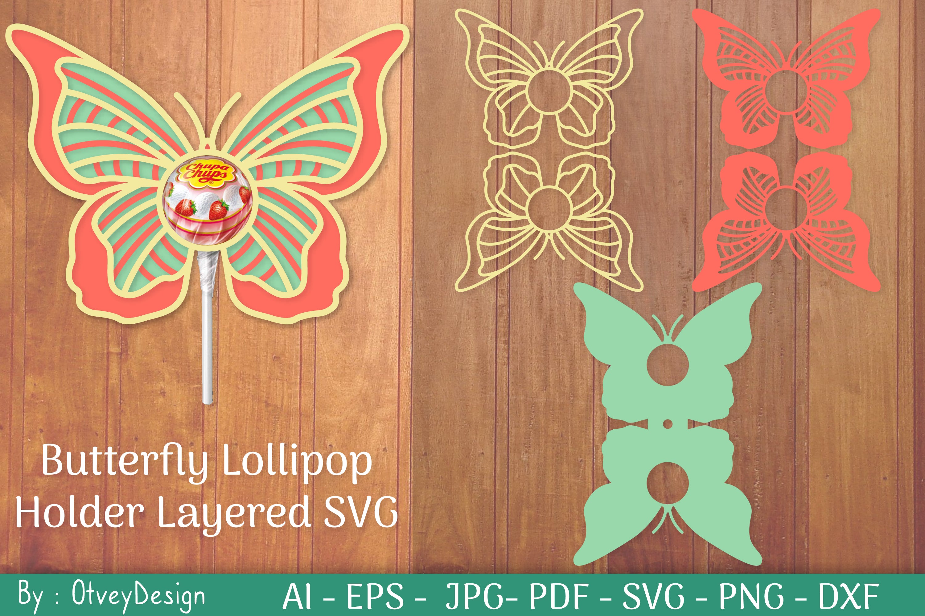 Butterfly Lollipop Holders SVG Bundle