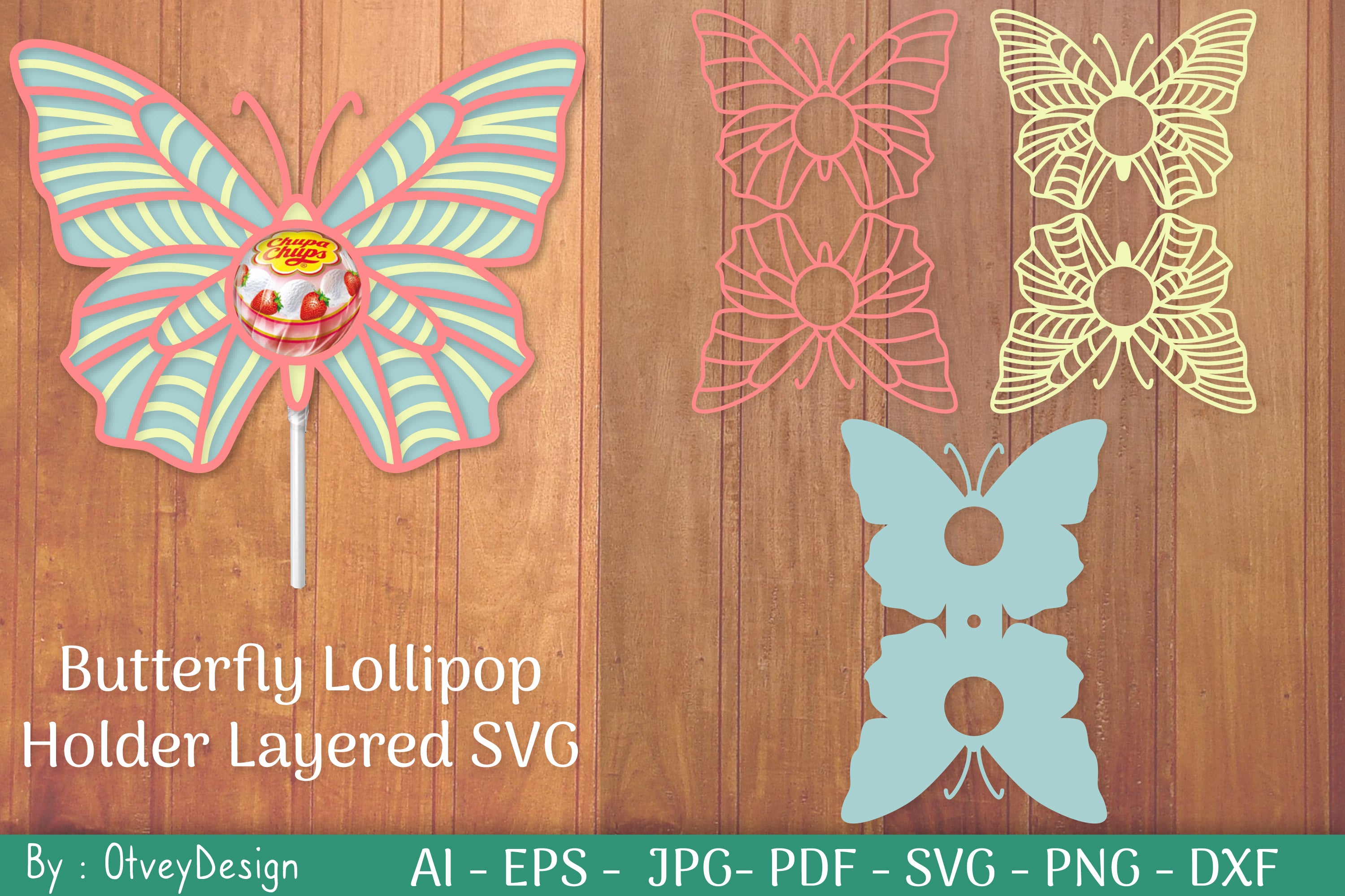 Butterfly Lollipop Holders SVG Bundle