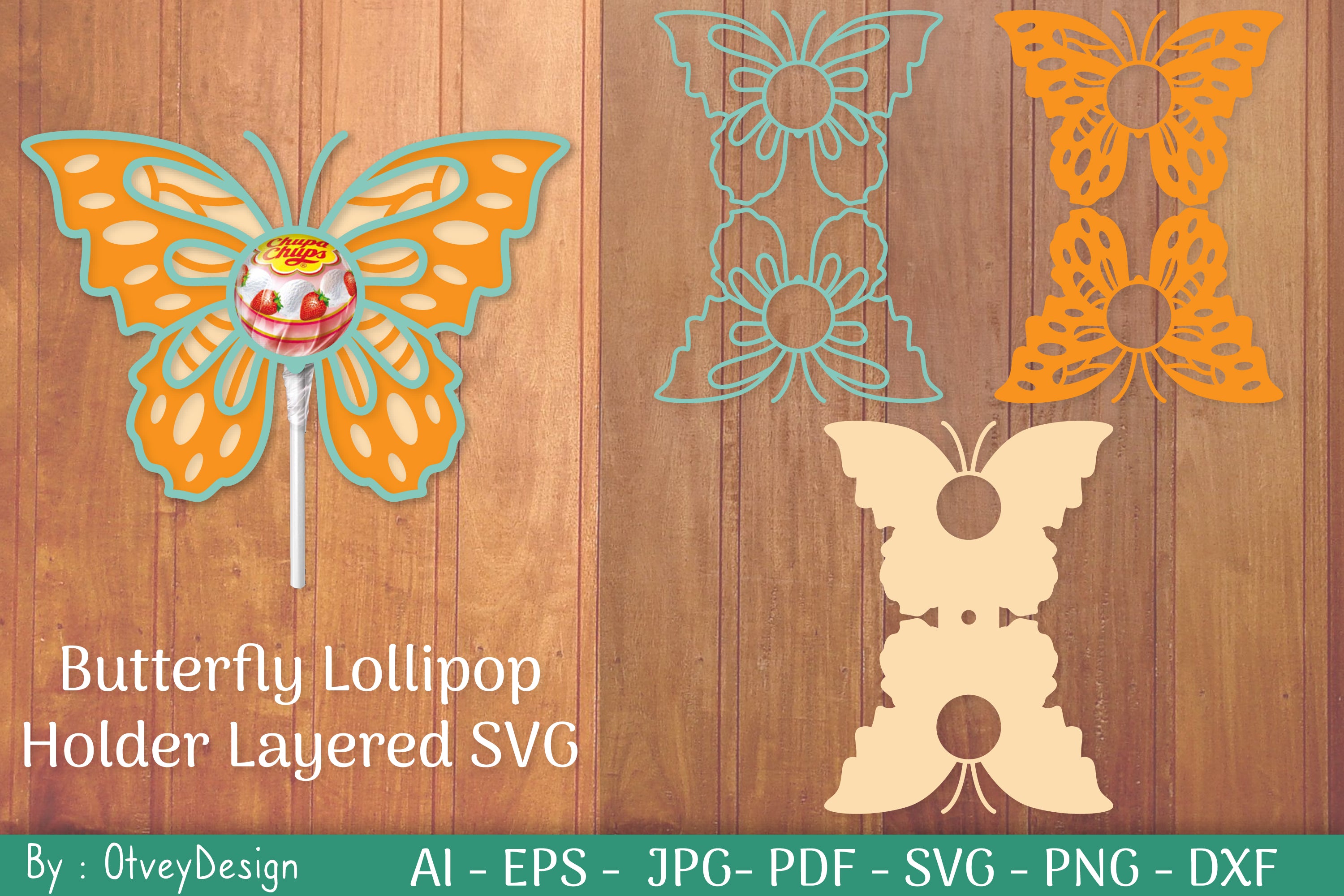 Butterfly Lollipop Holders SVG Bundle