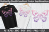 Butterfly Skull Gradient Color Sublimation SVG Bundle