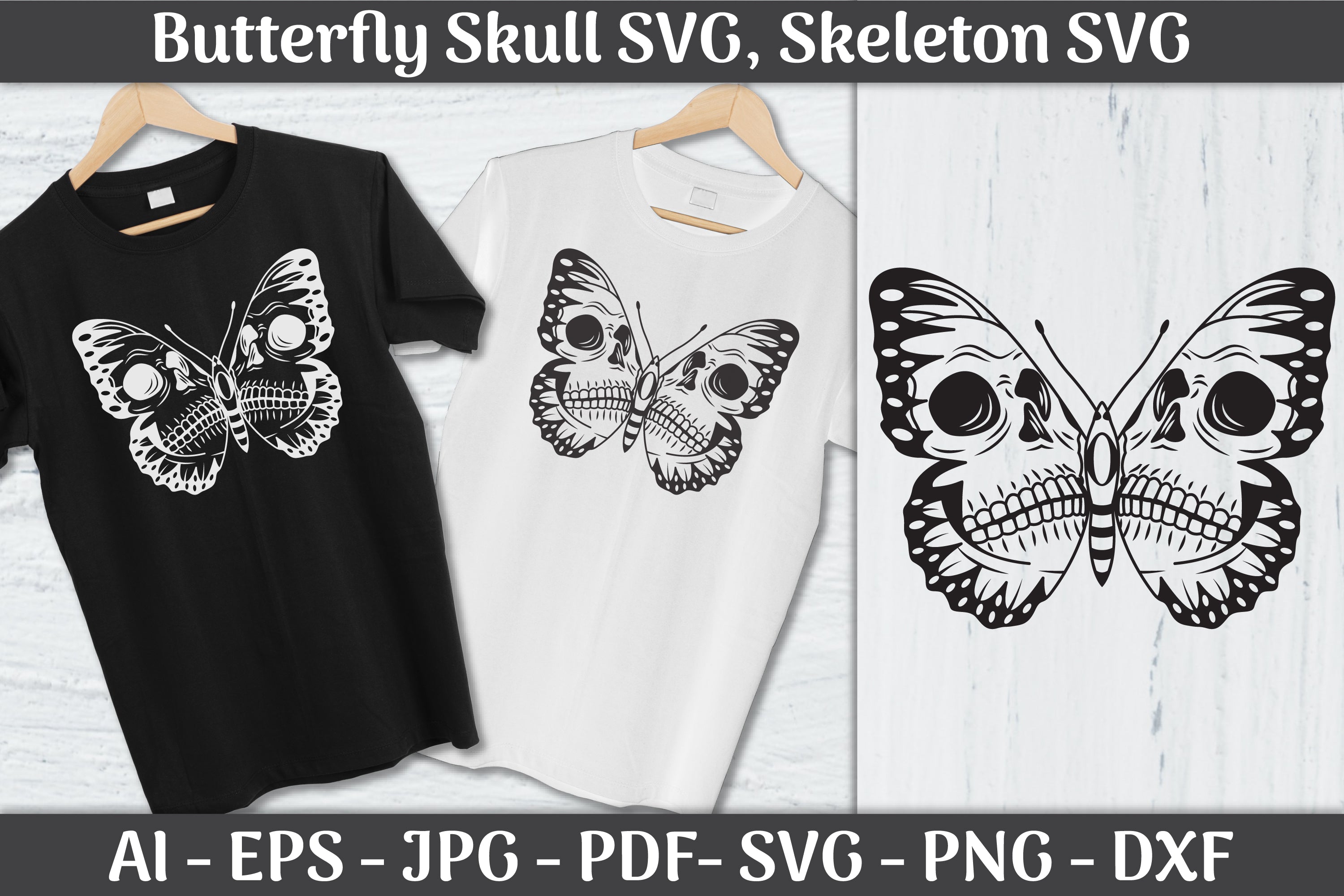 Butterfly Skull Skeleton SVG Bundle