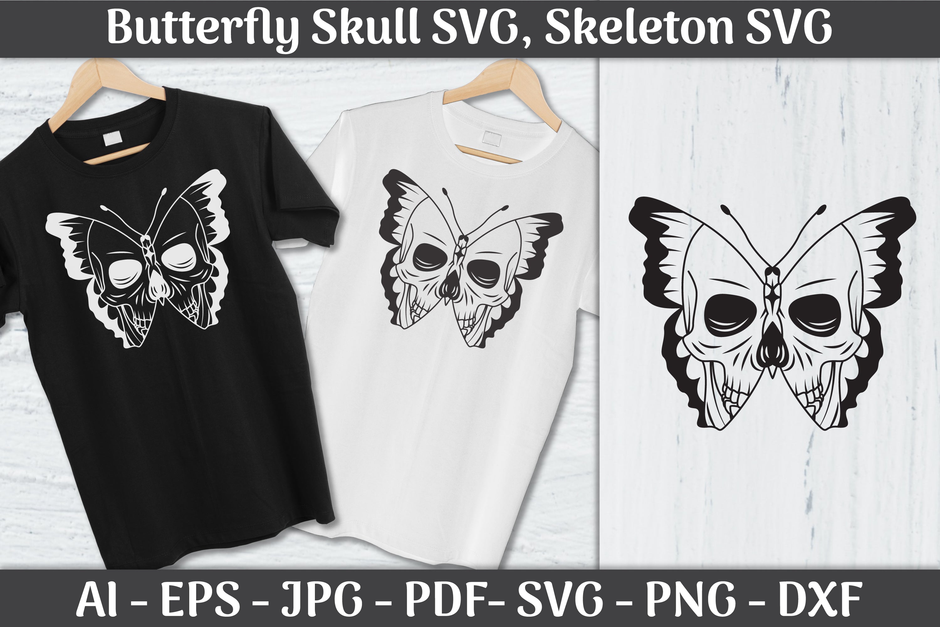 Butterfly Skull SVG Bundle: Skeleton SVG Collection