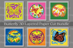 Butterfly 3D Layered Paper Cut Clipart Bundle - CraftNest - Digital Crafting and Art