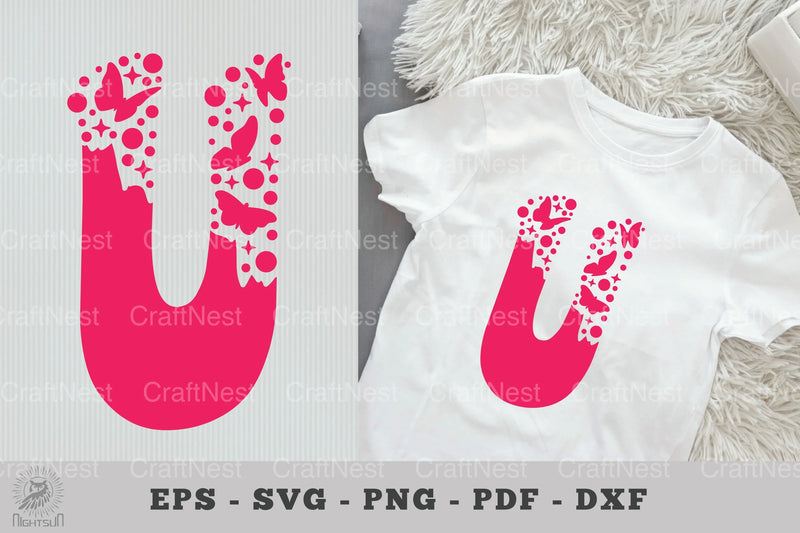 Butterfly Alphabet Letter U Clipart Bundle - CraftNest - Digital Crafting and Art