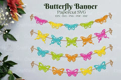 Butterfly Banner Papercut SVG Bundle - CraftNest - Digital Crafting and Art