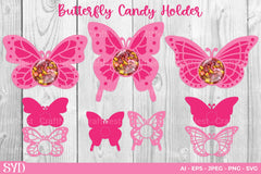Butterfly Candy Holder SVG Bundle Clipart - CraftNest - Digital Crafting and Art