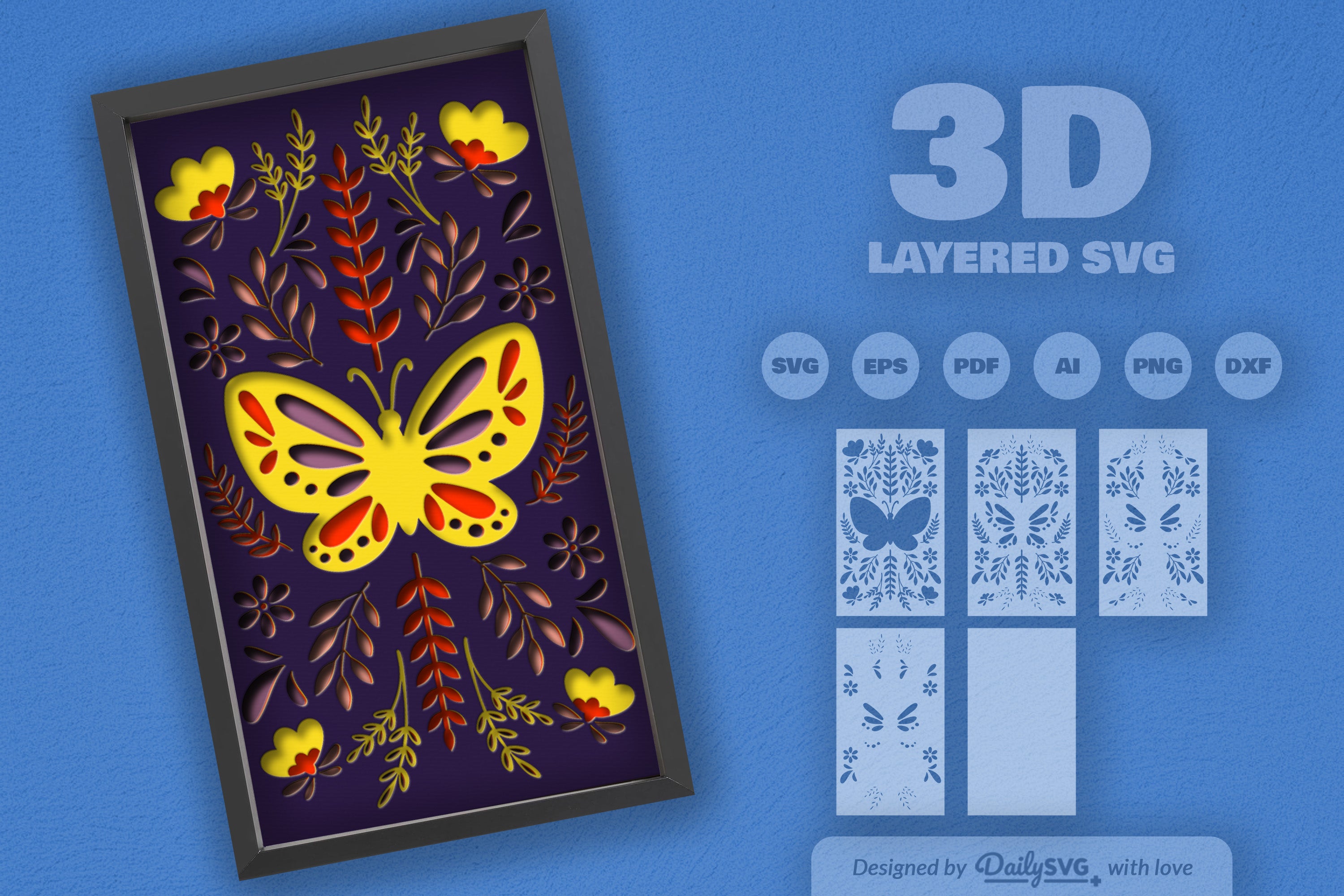 Butterfly Folk Art Papercut SVG Bundle