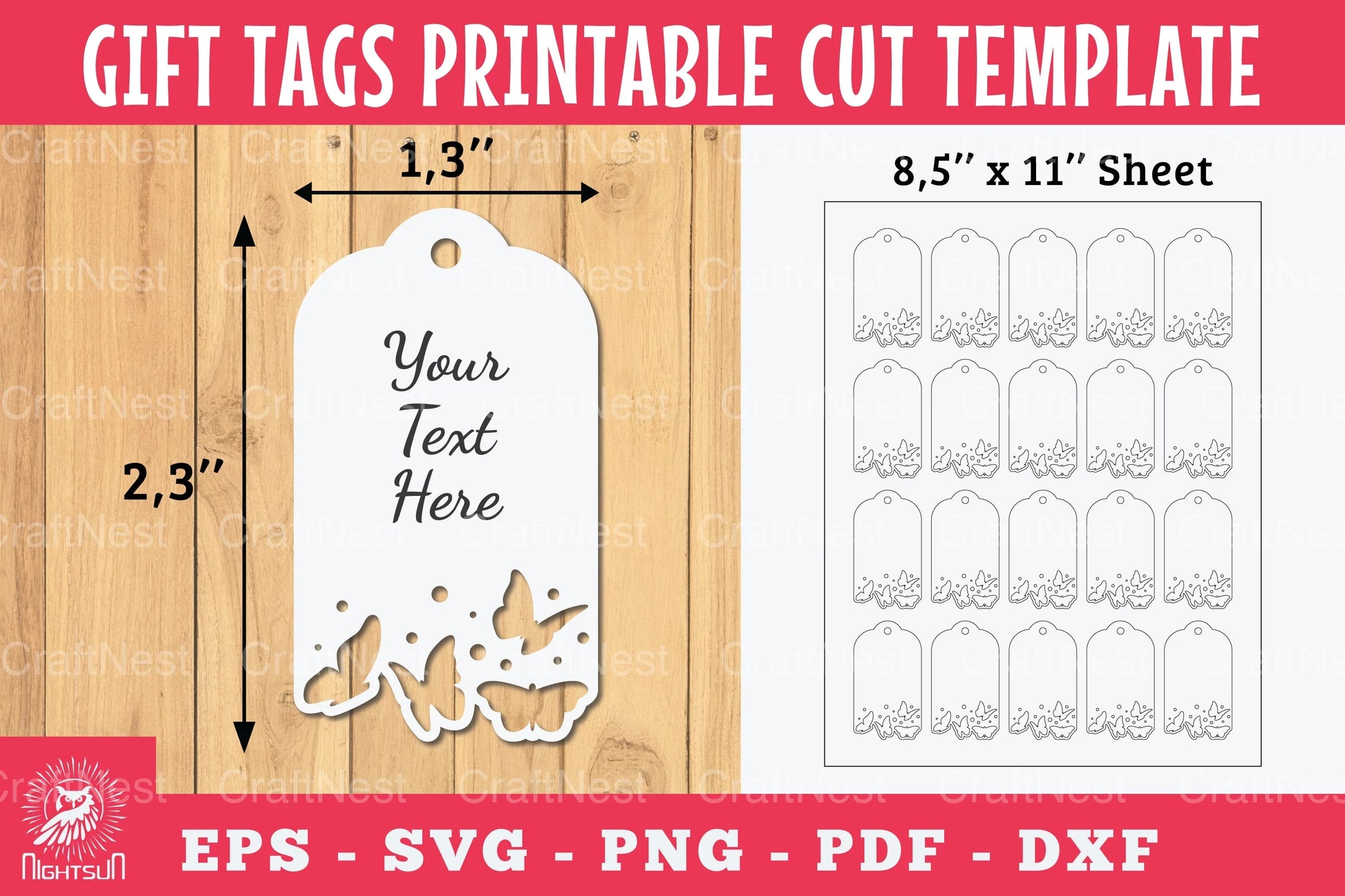 Butterfly Gift Tags Printable Clipart Bundle - CraftNest - Digital Crafting and Art