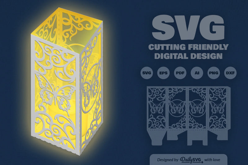 Butterfly Lantern Paper Cut Clipart - Daily SVG Bundles - CraftNest - Digital Crafting and Art