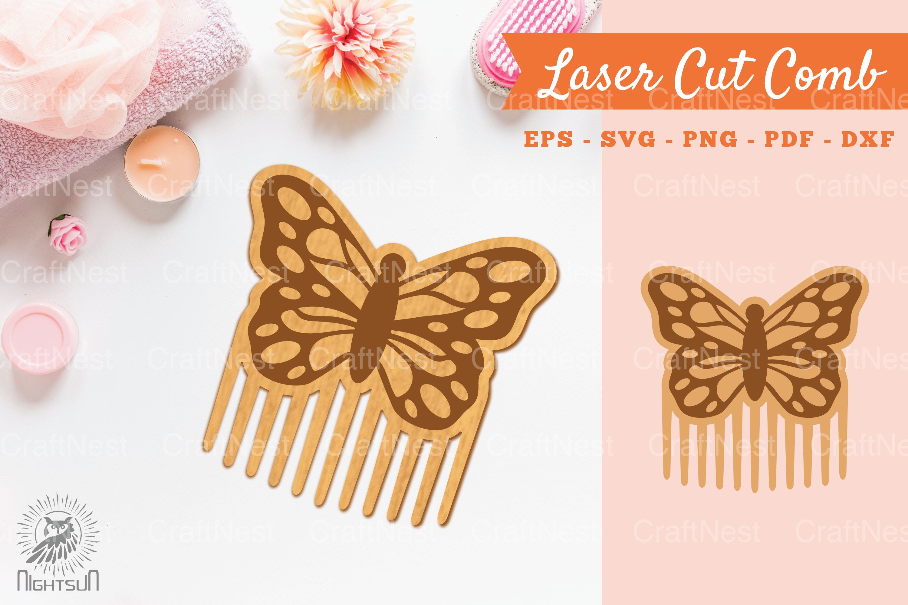 Butterfly Laser Cut Comb SVG Bundle - CraftNest - Digital Crafting and Art